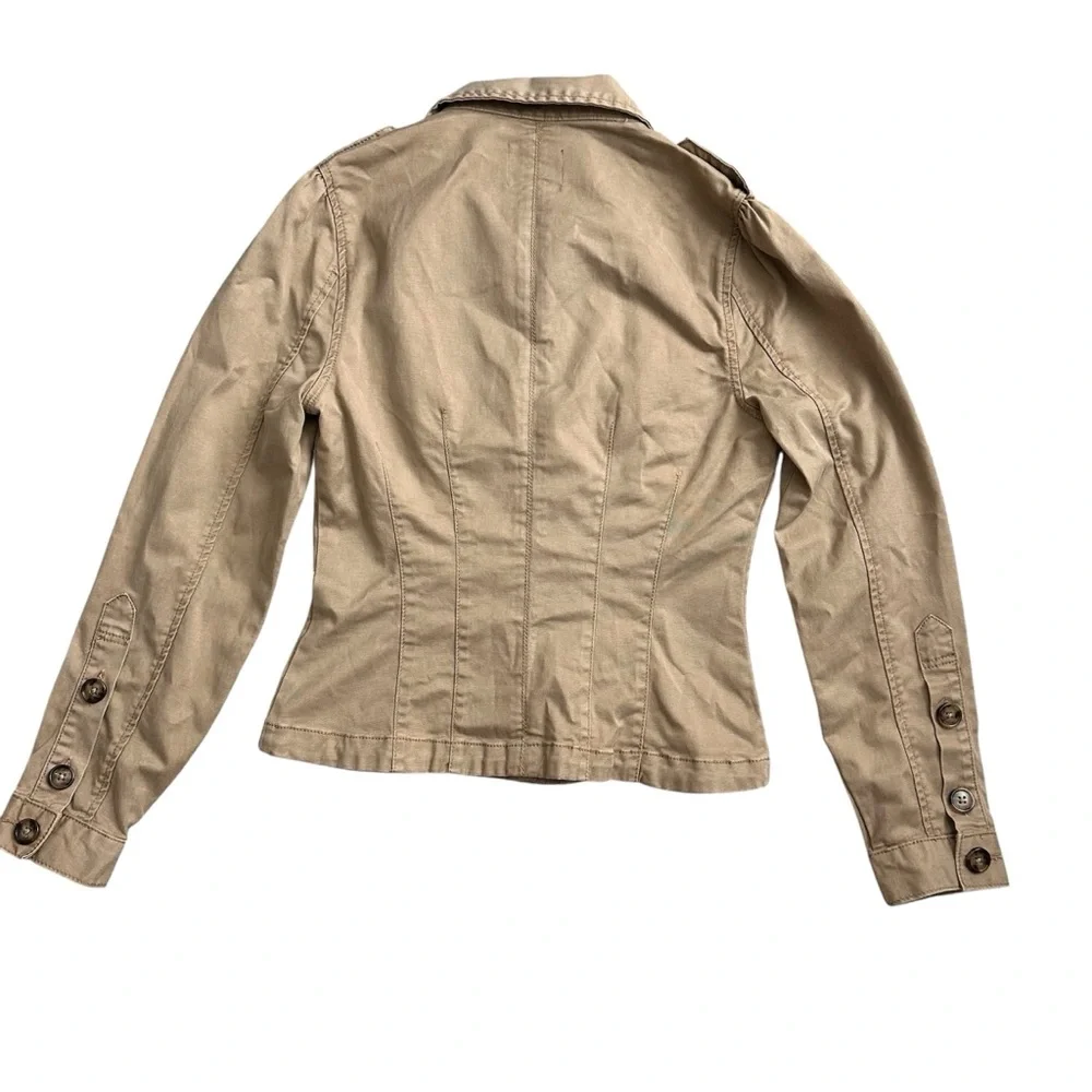 Kut From The Kloth Khaki Utility Jacket Women’s Small Button Front Cotton Blend - Picture 2 of 7